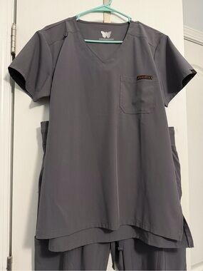 Monarch Gray V-Neck Medical Scrub Set